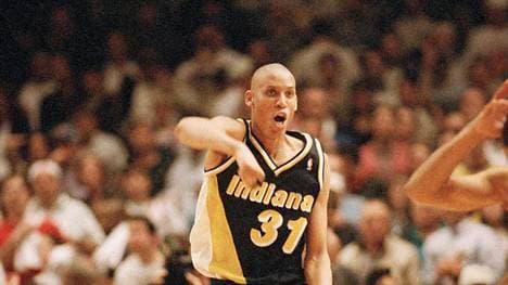 Reggie Miller (r.) von den Indiana Pacers schockte die New York Knicks