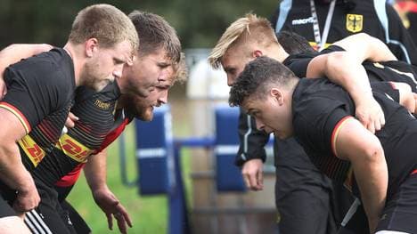 Das deutsche Rugby-Team bei den Vorbereitungen auf die Qualifikation in Heidelberg