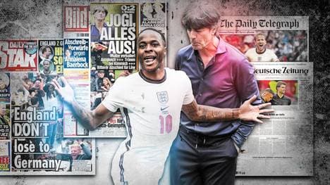 Raheem Sterling (l.) leitete mit seinem Tor das Ende der Ära Joachim Löw ein