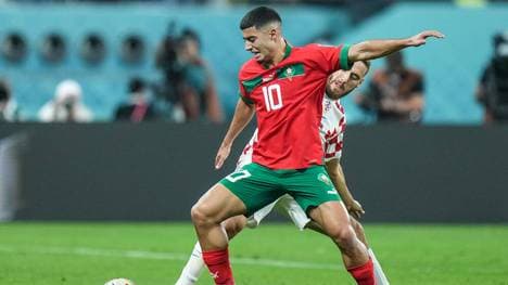 Anass Zaroury mit Marokko im kleinen WM-Finale gegen Kroatien