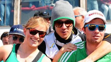 Die Ski-Stars Lara Gut-Behrami - damals nur Gut -, Felix Neureuther und Beat Feuz (v.l.) im Jahr 2012