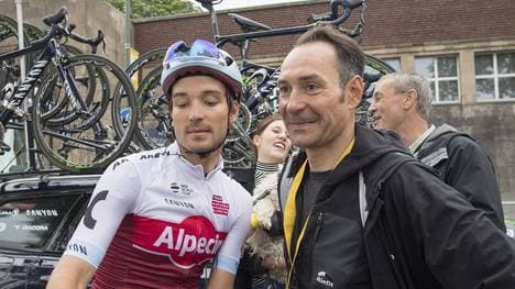 Rick Zabel mit seinem Vater Erik (r.)