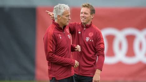 Julian Nagelsmann und Xaver Zembrod im Bayern-Training