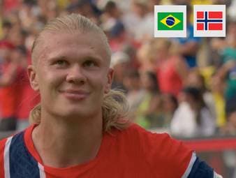 Norwegen rudert sich ins Viertelfinale! Die Wikinger setzen sich mit 2:1 gegen Rekordweltmeister Brasilien durch. Mann des Tages ist mal wieder ein gewisser Erling Haaland.