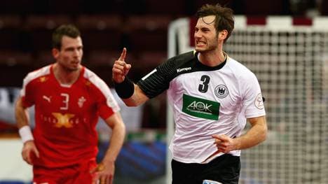 Uwe Gensheimer vom DHB-Team jubelt bei der WM in Katar