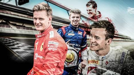 Kann sich Mick Schumacher (l.) gegen seine Rivalen Robert Shwartzman (M.) und Callum Ilott durchsetzen?