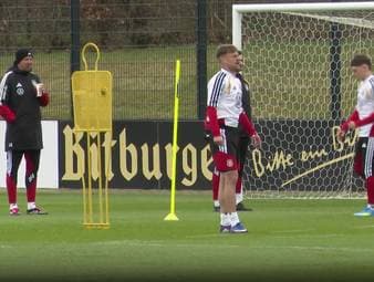 Abschlusstraining der deutschen Fußball-Nationalmannschaft in Herzogenaurach. Vor dem ersten Kräftemessen mit der Schweiz ist die Stimmung in der Mannschaft gut. 