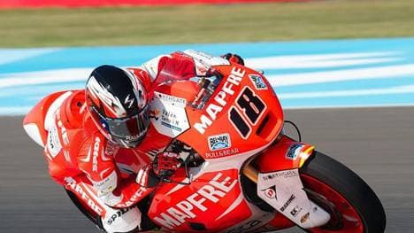 Dakota Mamola sitzt in Silverstone auf der Suter von Stammpilot Nico Terol