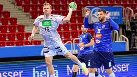 Timo Kastening (am Ball) gewann mit der Nationalmannschaft den Auftakt der EM-Quali