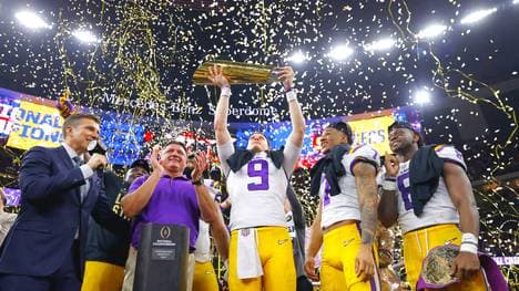 Joe Burrow (Nummer 9) war der Matchwinner für die LSU Tigers
