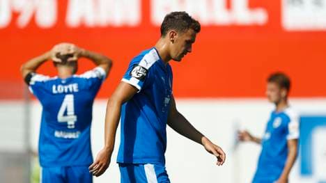 Matthias Rahn von den Sportfreunden Lotte verletzte sich gegen Leverkusen schwer am Knie