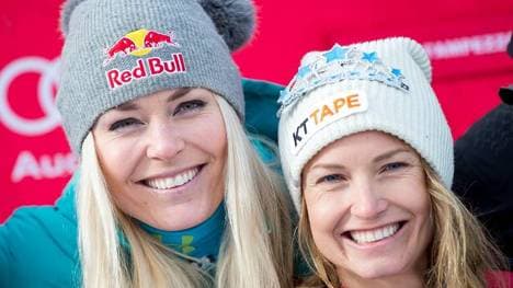 Julia Mancuso 2018 mit US-Teamkollegin Lindsey Vonn (links)