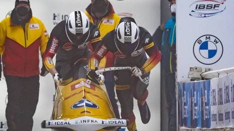 Francesco Friedrich und Alexander Schueller (GER, Deutschland), 2 6 2021, Altenberg (Deutschland), IBSF World Championships Bobsleigh and Skeleton Altenberg *** Francesco Friedrich Alexander Schueller GER, Germany , 2 6 2021, Altenberg Germany , IBSF World Championships Bobsleigh and Skeleton Altenberg xprx