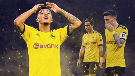 Die Offensive des BVB mit Jadon Sancho, Mario Götze und Marco Reus (v.l.) hat Ladehemmung