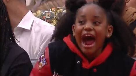 Die Tochter von DeMar DeRozan hatte mit ihren Schreien großen Erfolg