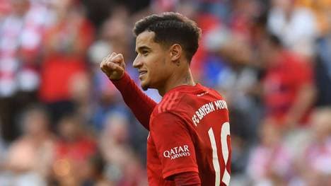 Philippe Coutinho feiert seinen ersten Treffer im Bayern-Trikot