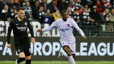 Dembele (r.) brachte Schwung in das Spiel der Katalanen