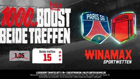 Champions League Quotenboost bei Winamax auf PSG vs Bayern