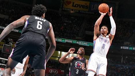 Russell Westbrook (r.) war von den Clippers nicht zu stoppen