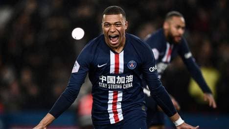 Kylian Mbappé bejubelt einen Treffer für PSG, der ihn Richtung Golden Schuh bringt