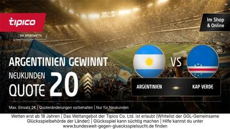 Quote 20.00! Argentinien vs. Kap Verde Tipp – Tipico Boost zur WM 2026