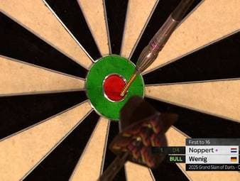 Lukas Wenig verpasst beim Grand Slam of Darts einen weiteren Coup. Der 31-Jährige verliert im englischen Wolverhampton sein Viertelfinale gegen den Niederländer Danny Noppert klar. 