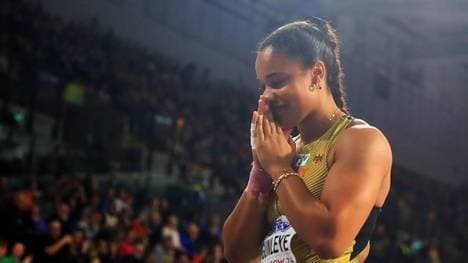 Yemisi Ogunleye bei der Hallen-WM in Glasgow