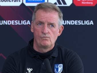 Nach der 0:1-Niederlage gegen den 1. FC Nürnberg wird Magdeburg-Coach Petrik Sander auf den xG-Wert seiner Mannschaft angesprochen. Dem Coach ist der Wert jedoch völlig egal.