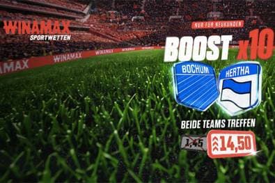 Winamax Quotenboost: VfL Bochum vs Hertha BSC mit Quote 14,50 am 07.08.