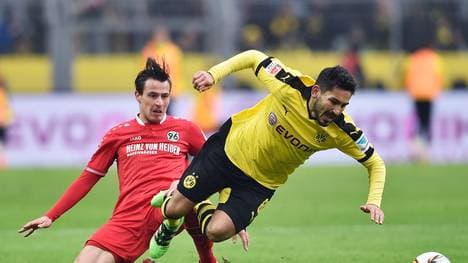 Ilkay Gündogan (r.) im Spiel gegen Hannover 96