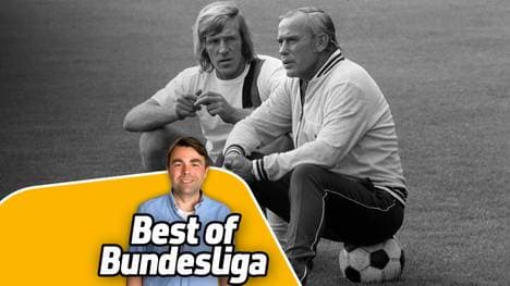 Hennes Weisweiler (r., mit Günter Netzer) führte Gladbach 1970 erstmals zum Meistertitel