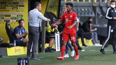 FCB-Sportvorstand Hasan Salihamidzic (l.) wollte Kingsley Coman offenbar unbedingt halten