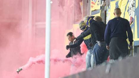 Die Fernzünder-Pyro hat bei Eintrach Braunschweig für Aufsehen gesorgt