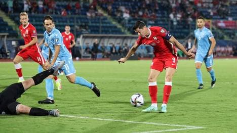 Bayern-Star Robert Lewandowski glänzte in der WM-Qualifikation mit Polens Nationalmannschaft gegen San Marino