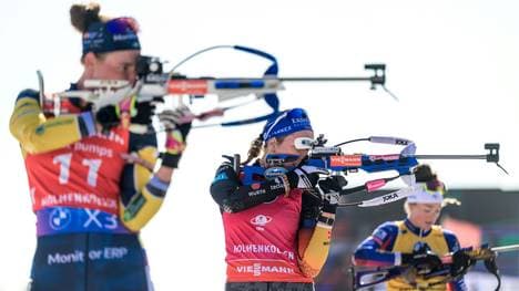 Preuß (r.) und Jeanmonnot beim finalen Schießen