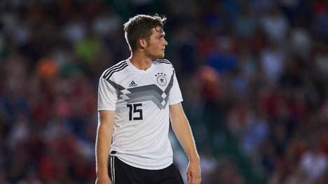 CORDOBA, SPAIN - OCTOBER 10: Luca Kilian of Germany U21 reacts  during the international friendly between Spain U21 and Germany U21 at Nuevo Arcangel on October 10, 2019 in Cordoba, Spain. (Photo by Aitor Alcalde/Getty Images for DFB)
