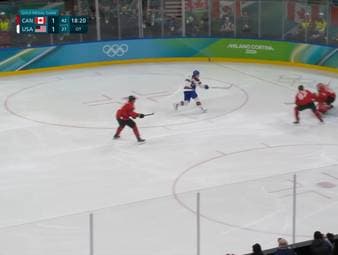 Team USA gewinnt Gold im Eishockey bei den olympischen Spielen in Mailand und Cortina. In der Overtime trifft Jack Hughes ins Herz Kanadas.
