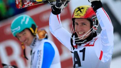 Marcel Hirscher (r.) hält große Stücke auf Felix Neureuther