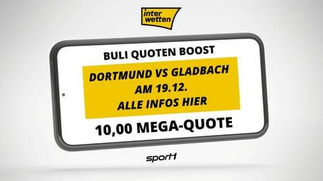 Interwetten Quotenboost für Borussia Dortmund vs Mönchengladbach 