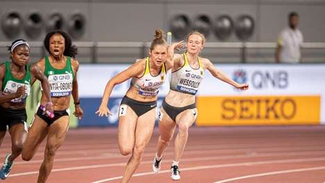Die deutsche Sprintstaffel der Frauen schlug sich achtbar