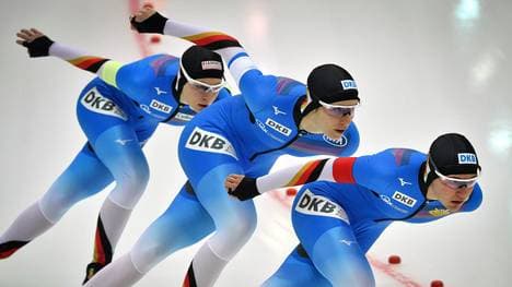 Roxanne Dufter, Gabriele Hirschbichler und Michelle Uhrig (vl.) gewannen die zweite EM-Medaille für Deutschland in Kolomna