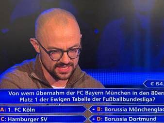 Knifflige Frage über den FC Bayern bei "Wer wird Millionär?"