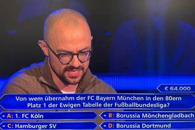 Knifflige Frage über den FC Bayern bei "Wer wird Millionär?"