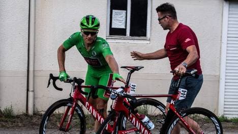 Marcel Kittel (l.) fuhr auf der zweiten Etappe im Grünen Trikot