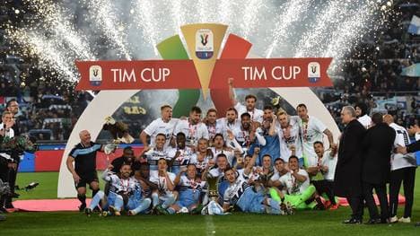 Lazio Rom feiert den Triumph bei der Coppa Italia