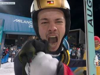 Philipp Raimund holt sensationell Olympia-Gold auf der Normalschanze. Die Eurosport-Kommentatoren sind völlig aus dem Häuschen. 