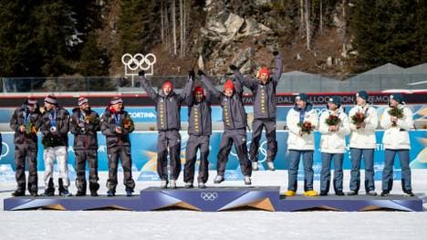Das deutsche Gold-Quartett von 2014 auf dem obersten Treppchen