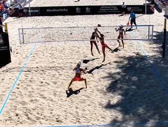 Mit Linda Bock und Lea Kunst ist auch das letzte deutsche Duo bei der diesjährigen Beachvolleyball-EM ausgeschieden. Die beiden mussten sich im Achtelfinale den lettischen Vertretern geschlagen geben.