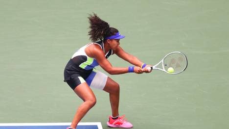 Naomi Osaka hatte bereits bei den US Open mit einer Bandage am Oberschenkel gespielt