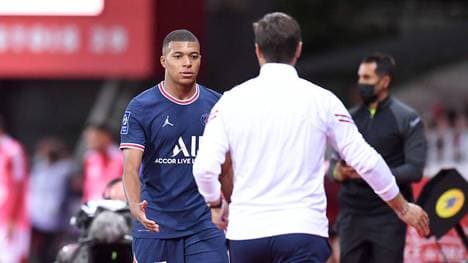 Kylian Mbappé (l.) nahm am PSG-Training teil
